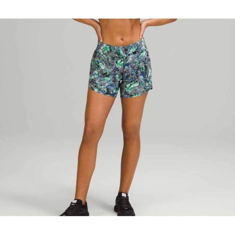 lululemon athletica Green Blue Abstract Athletic Shorts